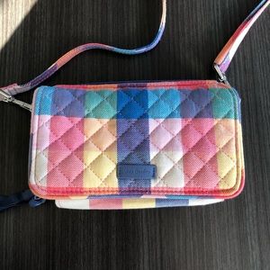 Vera Bradley pastel plaid  wallet convertible crossbody NWOT